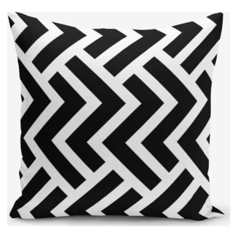 Černo-bílý povlak na polštář s příměsí bavlny Minimalist Cushion Covers Black White Geometric Du