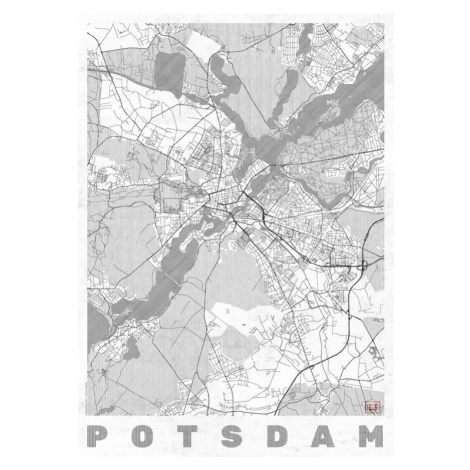 Mapa Potsdam, Hubert Roguski, 30 × 40 cm