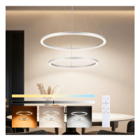Brilagi-LED Stmívat. lustr na lanku PORTOFINO LED/98W/230V pr. 80 cm stříbrná+DO BRI513