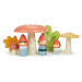 Dřevěná rodina trpaslíků Woodland Gnome Family Tender Leaf Toys s 3 figurkami