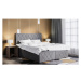 Čalouněná postel Madelyn 120x200, stříbrná,vč. matrace a topperu