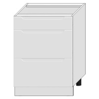 Kuchyňská skříňka Zoya D60s/3 bílý puntík/bílá