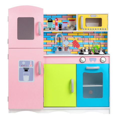 Ecotoys  Ecotoys Dětská dřevěná kuchyňka s vybavením Multicolor