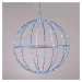 ACA Lighting D30CM stříbrná koule 144 LED, modrá, 220-240V, IP44, 3m transparentní napájecí kabe