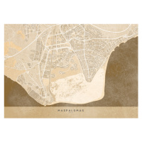 Mapa Sepia vintage map of Maspalomas, Blursbyai, 40 × 30 cm