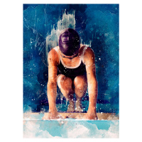 Umělecký tisk Swimmer Sport Art 1, Justyna Jaszke, (30 x 40 cm)