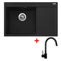 Sinks Rim 780 L Metalblack + Vitalia, černá, matná