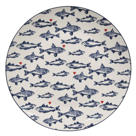 Porcelánový jídelní talíř s motivem ryby Sun Sea and Fish – 26 cm Clayre & Eef