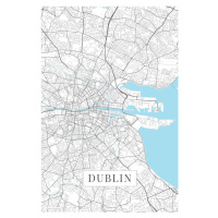 Mapa Dublin white, 26.7x40 cm