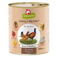 GranataPet Liebling's Mahlzeit 6 x 800 g - Bažant & drůbeží