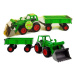 Traktor s nakládací lžíci a přívěsem 8817 zelený