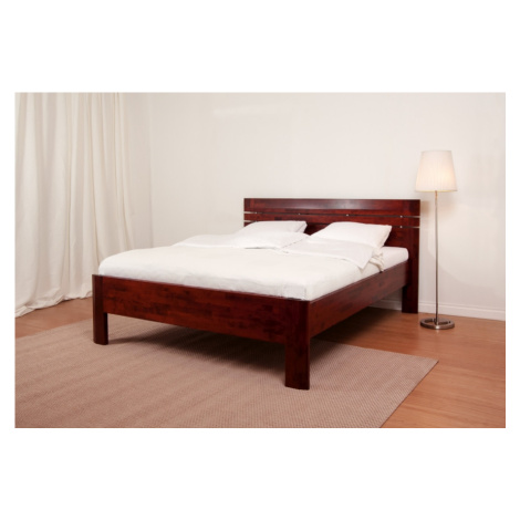 Postel BMB Ella Lux - Průběžný buk Rozměr: 140x200 cm, Provedení rohů: Oblé, Moření: 74 - Jabloň