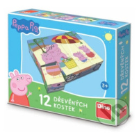 Dřevěné kostky: Peppa Pig (12 kostek) - hra z kategorie Stavebnice