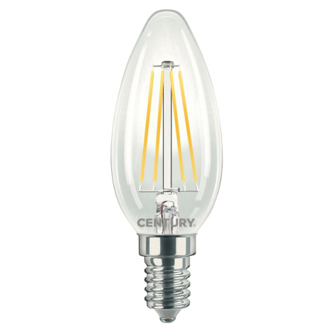 CENTURY LED FILAMENT SVÍČKA ČIRÁ 4W E14 2700K 470Lm 360d 35x98mm IP20 CEN INM1-041427