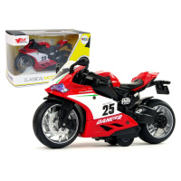 mamido  Sportovní motocykl červený 1:12 Pull-Back pohon zvuk světla