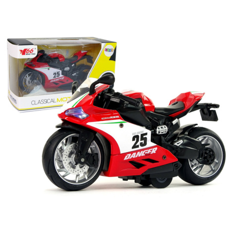 mamido  Sportovní motocykl červený 1:12 Pull-Back pohon zvuk světla