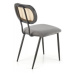 Jídelní židle VANTA — kov, umělý ratan, šedá