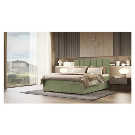 Kontinentální postel DELTA 4 - 140x200, světle zelená
