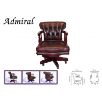 indickynabytek.cz - Kancelářská židle Chesterfield Admiral z pravé hovězí kůže Brown