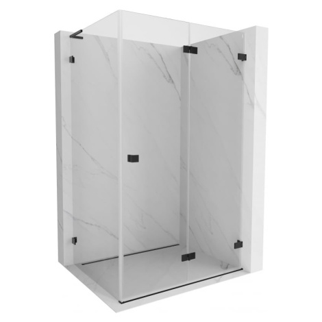 MEXEN/S Lunar-F L sprchový kout skládací dveře pravá 100 x 80, transparent, černá 836L-100-080-7