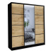 Nejlevnější nábytek Harazia 150 se zrcadlem - černý mat / dub wotan
