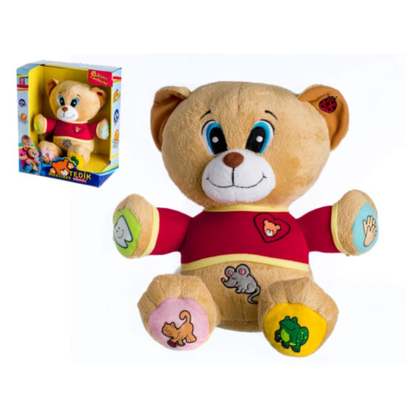 Medvěd Tedík česky mluvící plyš 30cm na baterie 25x30cm v krabici 12m+ Teddies