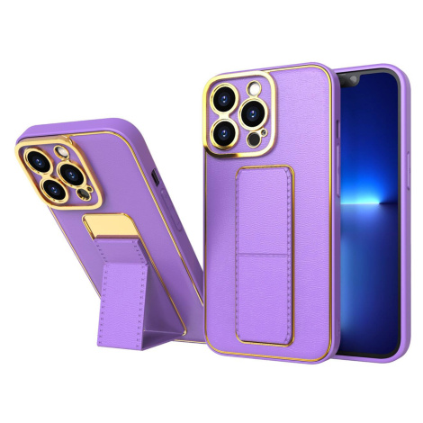 Flexibilní electroplating silikonové pouzdro se stojánkem na iPhone 12 6.1" Purple