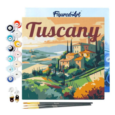 Figured ART Mini malování podle čísel - Travel Poster TOSKÁNSKÉ LÉTO 20 x 20 cm na rámu