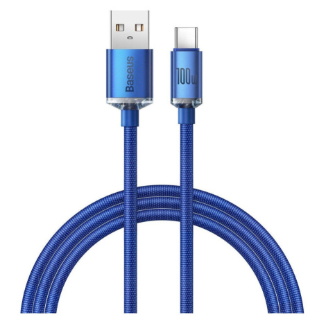 Baseus Crystal Shine Series kabel USB-A/USB-C (100W) 1,2m modrý