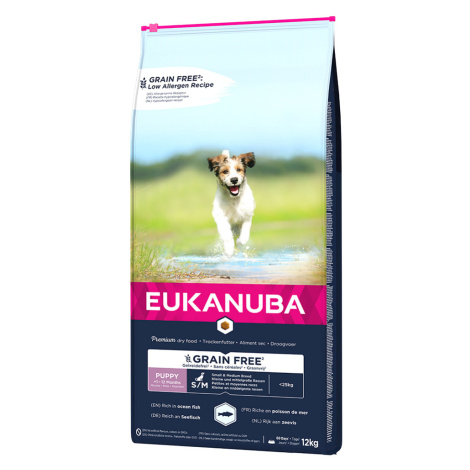 Eukanuba Puppy & Junior Small & Medium Grain Free Ocean Fish - 12 kg