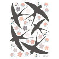 Arch samolepek 30x42 cm Flowers & Swallows – Lilipinso