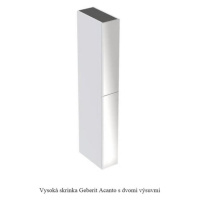 Geberit Acanto - Skříňka vysoká 1730x220 mm, dvě zásuvky, lesklá bílá 500.638.01.2