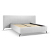 Světle šedá čalouněná dvoulůžková postel s úložným prostorem a roštem 160x200 cm Walter – Milo C