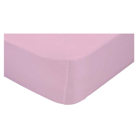 Růžové elastické prostěradlo z čisté bavlny Happy Friday Basic, 90 x 200 cm