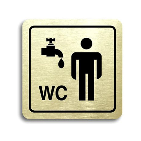 Accept Piktogram "umývárna, WC muži" (80 × 80 mm) (zlatá tabulka - černý tisk)