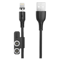 Magnetický kabel 3 v 1 z USB na USB-C / Lightning / Micro USB Foneng X62, 2,4 A, 1 m (černý)