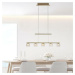PAUL NEUHAUS LED závěsné svítidlo, 5 ramenné, matná mosaz, nastavitelná výška, nad jídelní stůl 