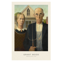 Obrazová reprodukce American Gothic (Iconic Bestselling Portrait) - Grant Wood, (26.7 x 40 cm)