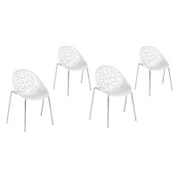 Moderní bílá sada jídelních židlí MUMFORD, 155321