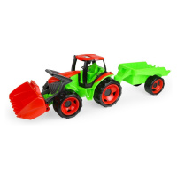 Lena Traktor se lžící Giga Trucks s vlekem plast 62cm v krabici 72x40x28cm 02136