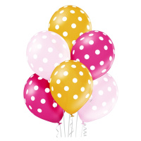 Godan Sada latexových balónků - růžové, žluté tečky 6 ks