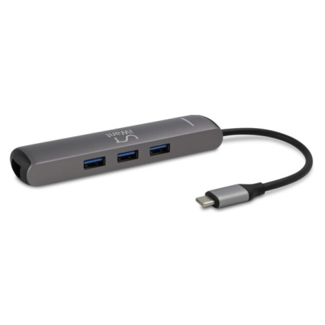 iWant SLIM USB-C HUB s 3x USB 3.1/HDMI/Ethernet/USB-C vesmírně šedý