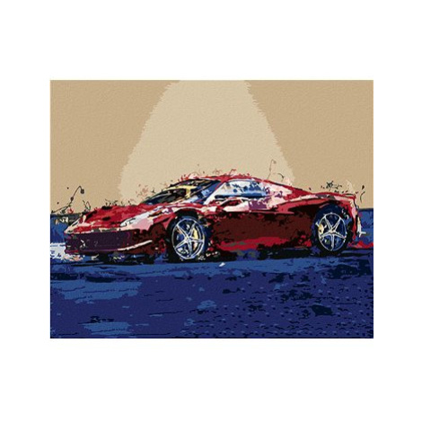 Diamondi - ČERVENÉ ABSTRAKTNÍ AUTO FERRARI, 40x50 cm, bez rámu a bez vypnutí plátna