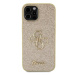 Guess PU Fixed Glitter 4G Metal Logo Zadní Kryt pro iPhone 12/12 Pro Gold