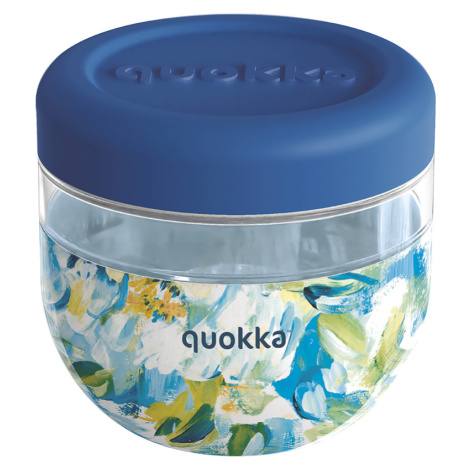 QUOKKA - Plastová nádoba na jídlo Bubble Blue Peonies 770 ml