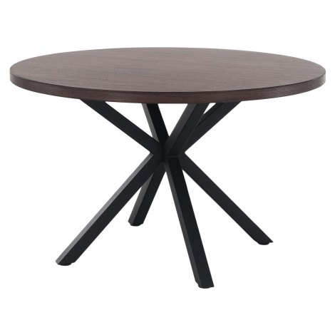 Jedálenský stůl, tmavý dub / čierna, průměr 120 cm, MEDOR P7, poškozené zboží Tempo Kondela