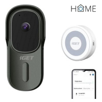 iGET HOME Doorbell DS1 Anthracite + Chime CHS1 White - set videozvonku a reproduktoru, FullHD vi