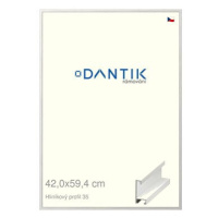 DANTIK rámeček 42 × 59,4, ALU profil 6035 Dýha bílý plexi čiré