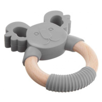 Akuku dětské dřevěno silikonové kousátko medvídek šedá