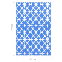 Venkovní koberec PP modrá / bílá Dekorhome 160x230 cm